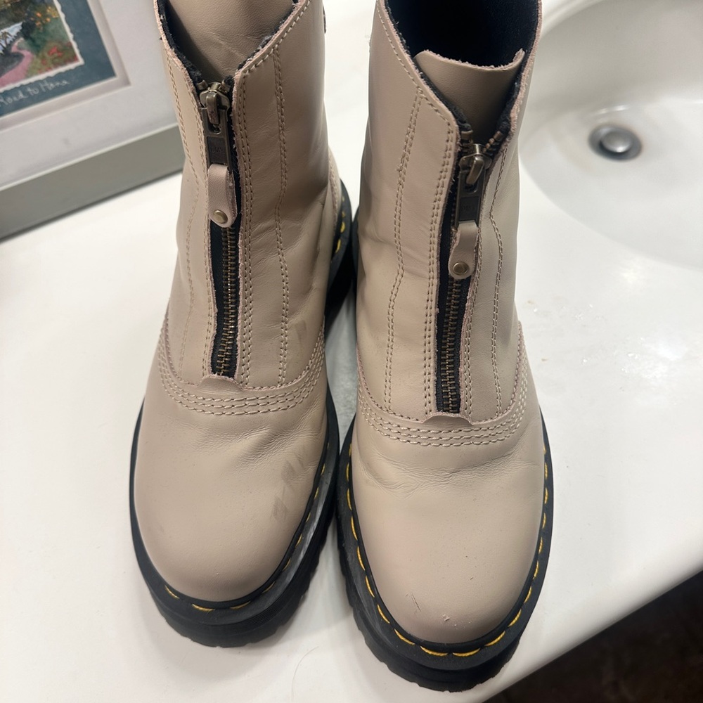Dr. Martens Cream Ankle Boots